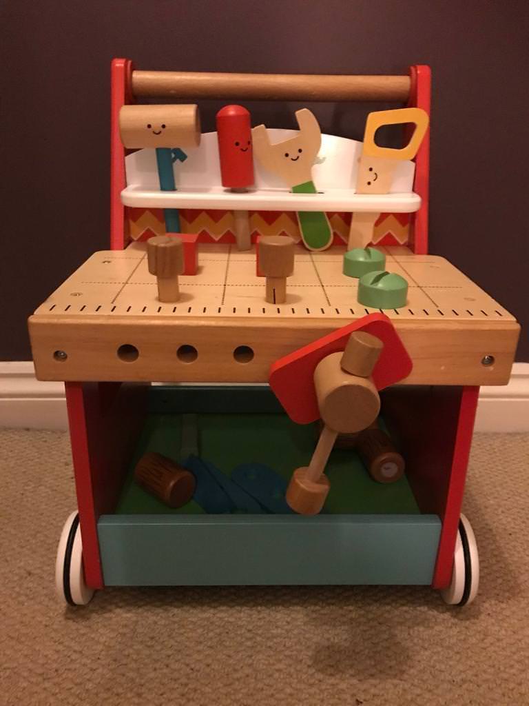 elc wooden activity workbench walker